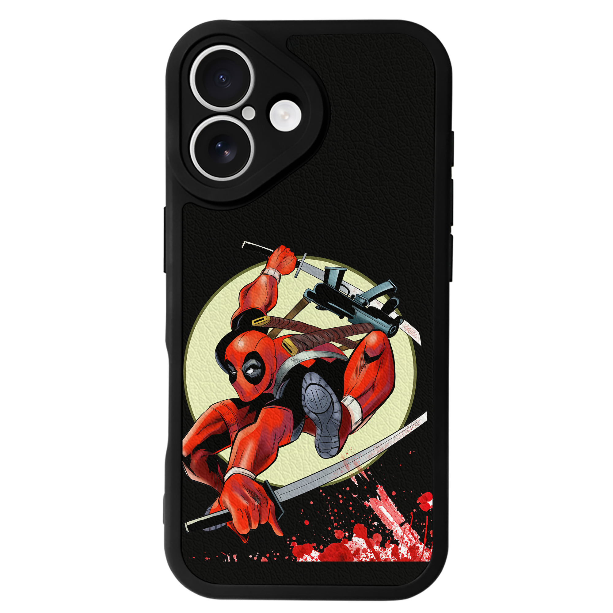 （画像用） Deadpool デッドプール 【iPhone 16シリーズ対応】シリコンスマホケース（レザー調） 材質：シリコン